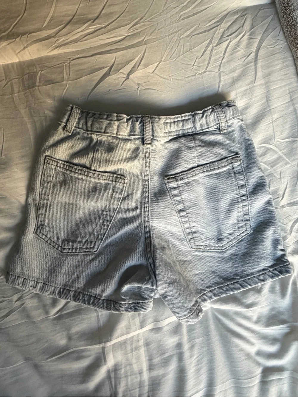 Zara Light Blue Denim Skort with Front Overlap